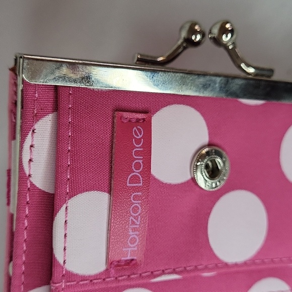 Pink Polka Dot Wallet Coin Purse with Bow New Horizon Dance 4 x 4 in - Picture 10 of 12